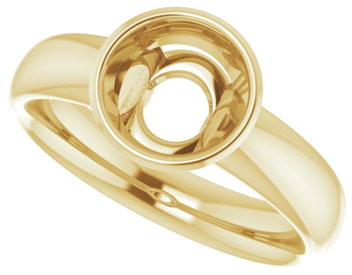 Sužadėtuvių Žiedas „Bezel-Set Solitaire“ 585 Geltonojo Aukso Round 7.4mm (5)