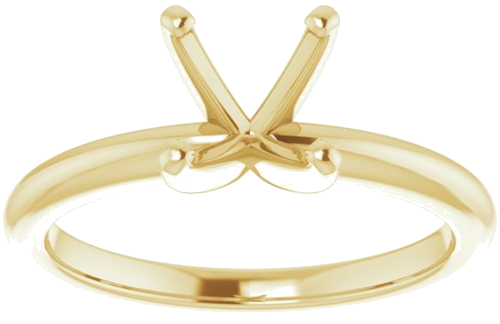 14K Yellow  5.5 mm Square Solitaire Engagement Ring Mounting (3)