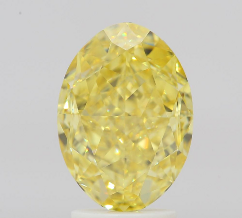 3.52 carat Fancy Vivid Yellow-VVS2 Natūralus Oval Deimantas (1)