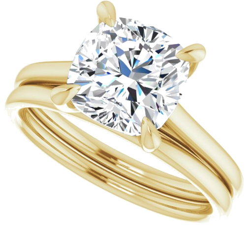 Sužadėtuvių Žiedas „Solitaire“ 585 Geltonojo Aukso Cushion 8mm (10)