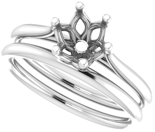 Sužadėtuvių Žiedas „Solitaire“ 585 Baltojo Aukso Cushion 6mm (10)