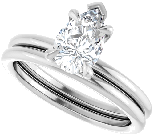 Sužadėtuvių Žiedas „Claw-Prong Solitaire“ 14k white gold Pear 8.5mm x 5.5mm (10)