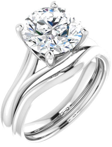 Sužadėtuvių Žiedas „Solitaire“ 14k white gold Round 9mm (6)