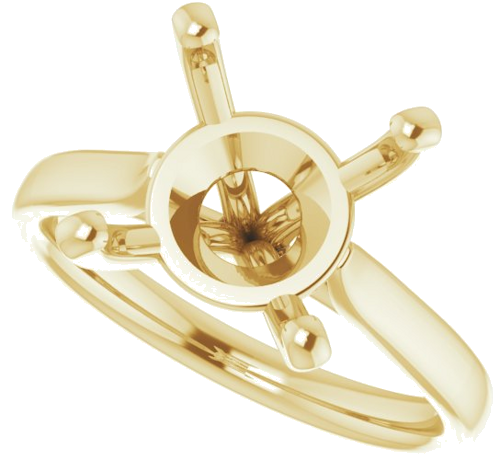 Sužadėtuvių Žiedas „Solitaire“ 585 Geltonojo Aukso Round 11mm (5)