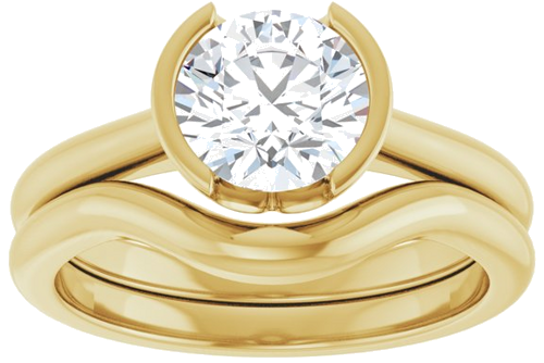 Sužadėtuvių Žiedas „Half-Bezel Solitaire“ 14k yellow gold Round 7mm (8)