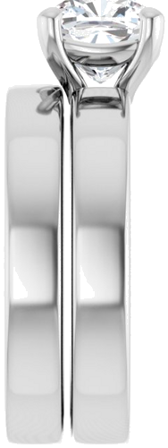 14K White 7 mm Cushion Solitaire Engagement Ring Mounting (9)