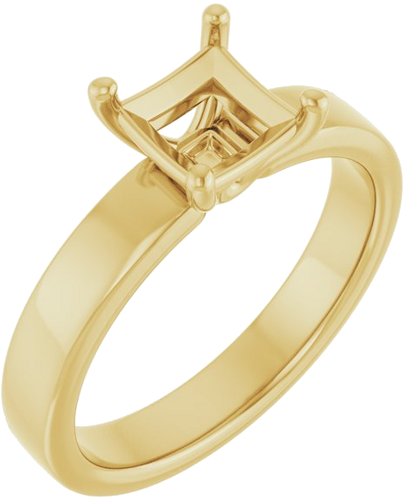 Sužadėtuvių Žiedas „Solitaire“ 10k yellow gold Square 5.5mm (1)