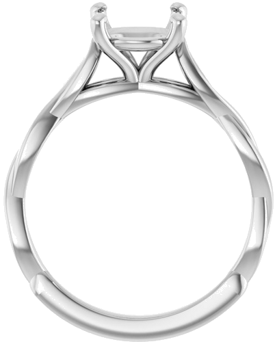 Sužadėtuvių Žiedas „Infinity-Inspired“ 14k white gold Round 8mm (2)