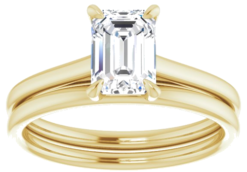 Sužadėtuvių Žiedas „Solitaire“ 585 Geltonojo Aukso Emerald 7mm x 5mm (8)