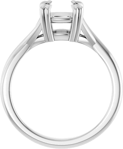 Sužadėtuvių Žiedas „Double Claw-Prong Solitaire Criss-Cross“ 14k white gold Cushion 7mm (2)