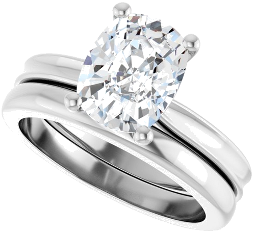 Sužadėtuvių Žiedas 14k white gold Elongated Cushion 9mm x 7mm (10)