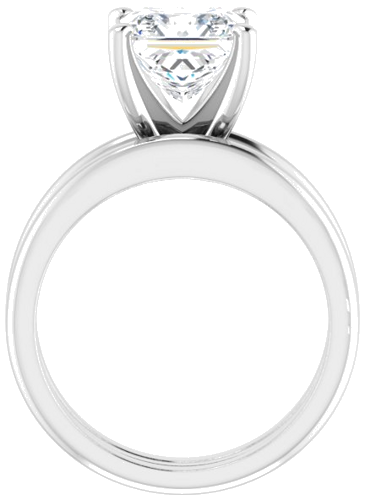 Sužadėtuvių Žiedas „Solitaire“ 585 Baltojo Aukso Square 7.5mm (7)