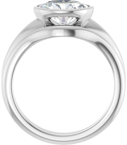 Sužadėtuvių Žiedas „Bezel-Set Solitaire“ 14k white gold Oval 9mm x 7mm (7)
