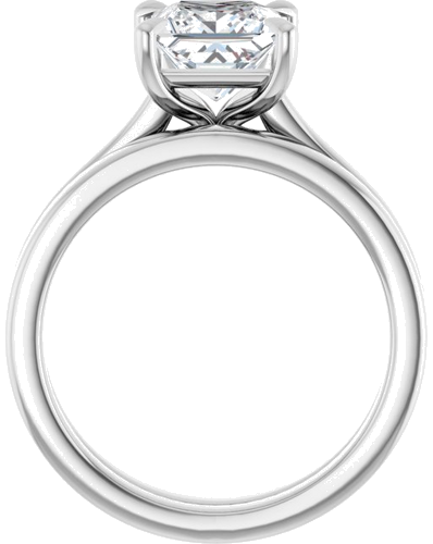 Sužadėtuvių Žiedas „Claw-Prong“ 14k white gold Square 6.5mm (7)
