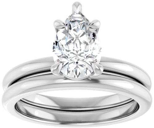 Sterling Silver 9x6 mm Pear Solitaire Engagement Ring Mounting (8)