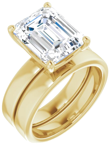 14K Yellow 11x9 mm Emerald Solitaire Engagement Ring Mounting (6)