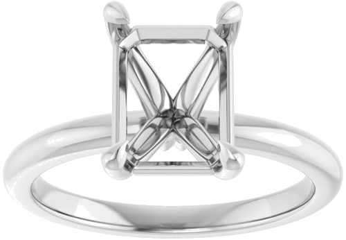 Sužadėtuvių Žiedas 950 Platinos Emerald 9mm x 7mm (3)