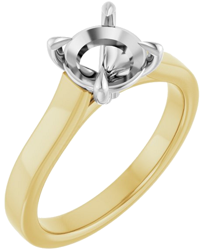 Sužadėtuvių Žiedas „Claw-Prong“ 14k yellow/white gold Round 7.4mm (1)