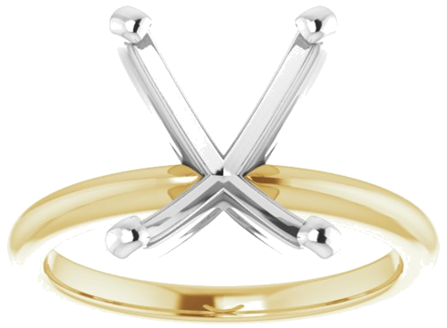 14K Yellow   White  14x10 mm Oval Solitaire Engagement Ring Mounting (3)