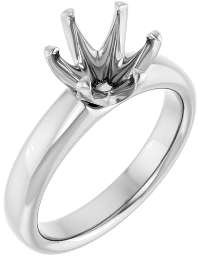 14K White 8.2 mm Round Engagement Ring Mounting (1)