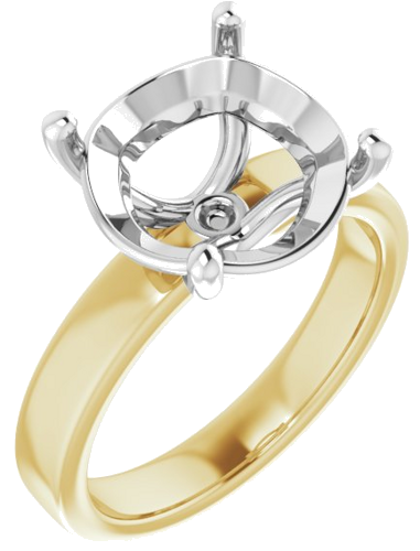 Sužadėtuvių Žiedas „Solitaire“ 14k yellow/white gold Round 12mm (1)