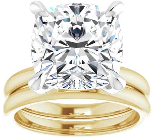 Sužadėtuvių Žiedas „Solitaire“ 14k yellow/white gold Cushion 11mm (8)