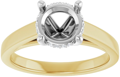 Sužadėtuvių Žiedas „Hidden Halo-Style“ 14k yellow/white gold Round 7.4mm (3)