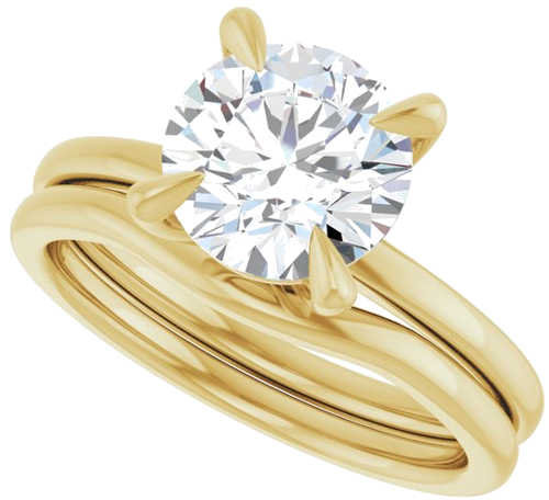 Sužadėtuvių Žiedas 14k yellow gold Round 8mm (10)