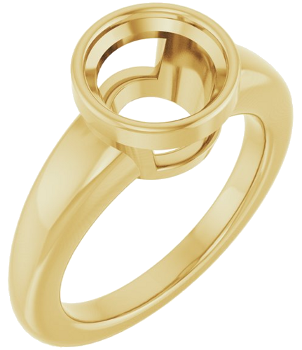 Sužadėtuvių Žiedas „Bezel-Set Solitaire“ 14k yellow gold Round 8.2mm (1)