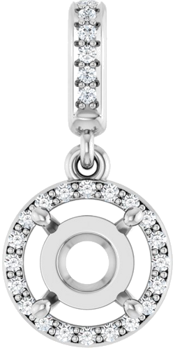 Pakabukas „Accented Halo-Style“ 14k white gold Round 6.5mm (1)