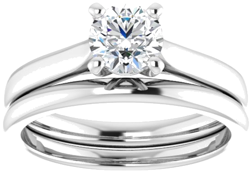 14K White 5.5 mm Round Engagement Ring Mounting (8)