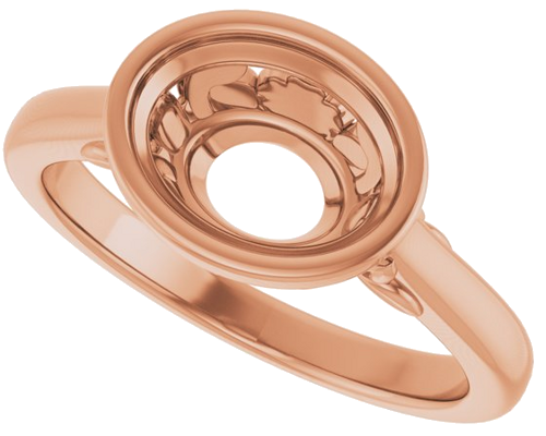 Sužadėtuvių Žiedas „Bezel-Set“ 10k rose gold Oval 9mm x 7mm (5)