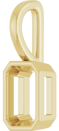 Pakabukas „Solitaire“ 14k yellow gold Emerald 6mm x 4mm (2)