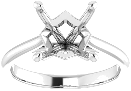 14K White 7.5 mm Square Solitaire Engagement Ring Mounting (3)