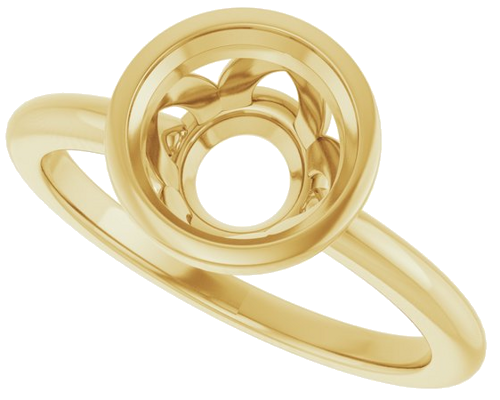 Sužadėtuvių Žiedas „Bezel-Set“ 14k yellow gold Round 8mm (5)