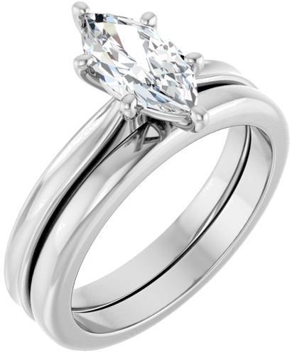 Sužadėtuvių Žiedas 14k white gold Marquise 10mm x 5mm (6)