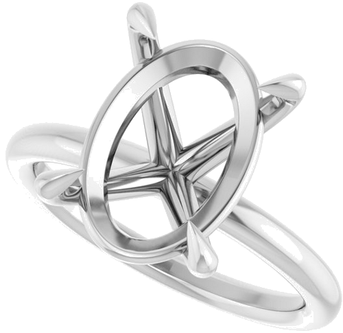 Sužadėtuvių Žiedas „Claw-Prong Solitaire“ 14k white gold Oval 14mm x 10mm (5)