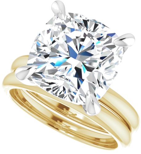 Sužadėtuvių Žiedas „Solitaire“ 14k yellow/white gold Cushion 11mm (10)