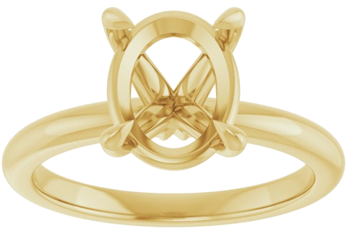 10K Yellow 10x8 mm Oval Solitaire Engagement Ring Mounting (3)