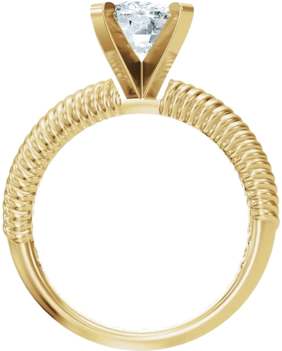 Sužadėtuvių Žiedas „Solitaire Rope“ 14k yellow gold Elongated Cushion 9mm x 7mm (2)
