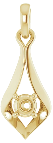 14K Yellow  3.5 mm Round Pendant Mounting (1)