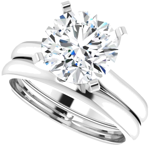 Sužadėtuvių Žiedas „Solitaire“ 14k white gold Round 9mm (9)