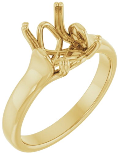 Sužadėtuvių Žiedas „Solitaire“ 14k yellow gold Emerald 9mm x 7mm (1)