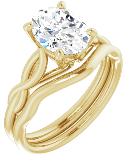 14K Yellow  9x7 mm Oval Solitaire Engagement Ring Mounting (6)