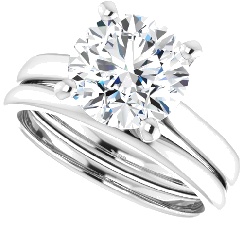 Platinum 8.8 mm Round Engagement Ring Mounting (10)