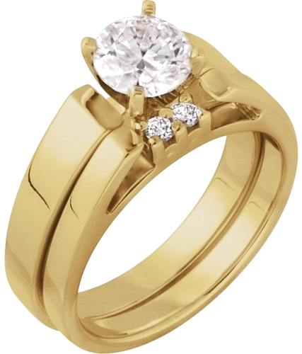 14K Yellow 6.5 mm Round Engagement Ring Mounting (5)