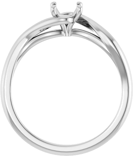 Sužadėtuvių Žiedas „Bypass“ 14k white gold Round 5.2mm (2)