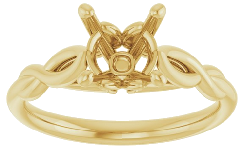 Sužadėtuvių Žiedas „Solitaire Sculptural“ 14k yellow gold Round 7.4mm (3)