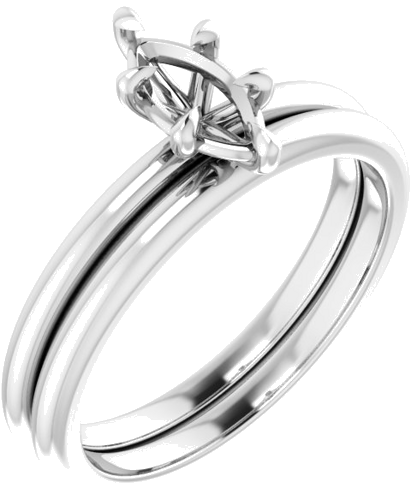 14K White 8x4 mm Marquise Solitaire Engagement Ring Mounting (6)
