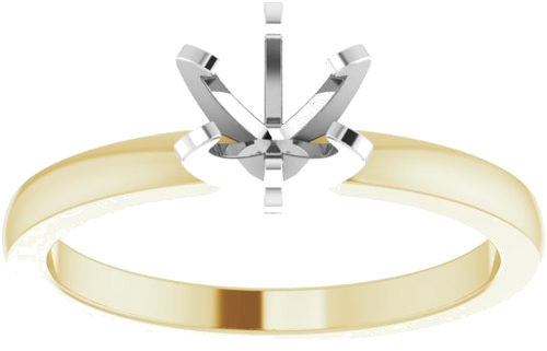 Sužadėtuvių Žiedas „Claw-Prong Solitaire“ 14k yellow/white gold Round 5.4mm (3)